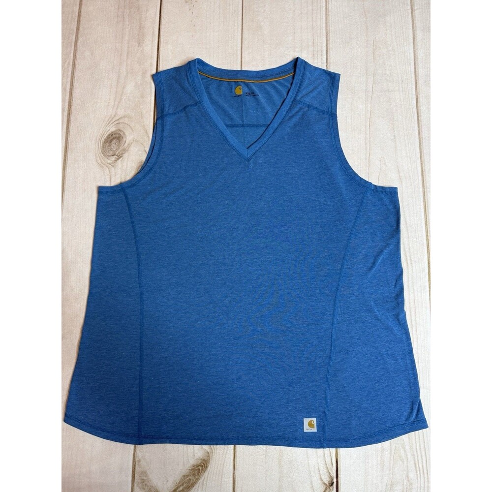 Carhartt Women’s Force Sleeveless V-Neck Tank Top Blue Size 2XL‎